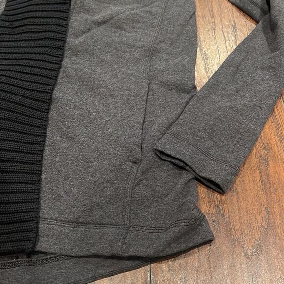 Lululemon Bliss Break Wrap Heathered Black size 6 Cardigan Jacket one button EUC - Picture 3 of 13
